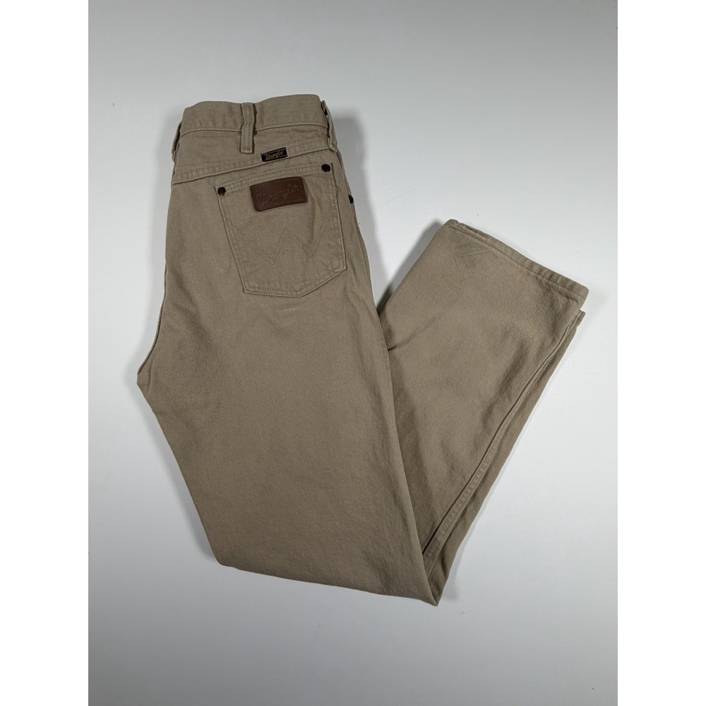 Vintage Wrangler 13MWZTN Jeans 34x32 Tan Khaki USA Made Cowboy Cut Western